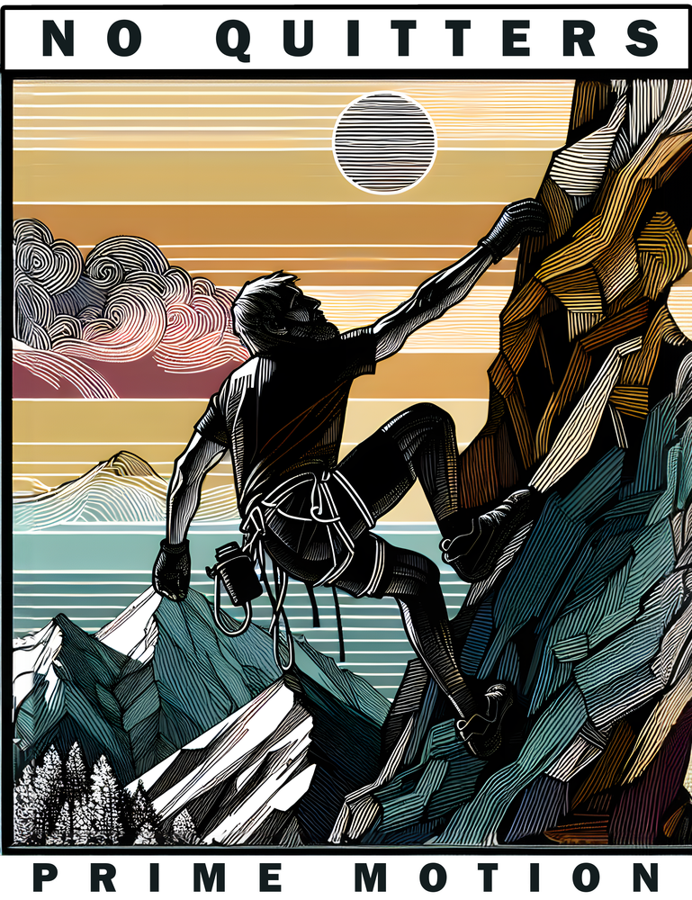 Rock Climbing - Grindout Grip || Standard Cut | Badge Print