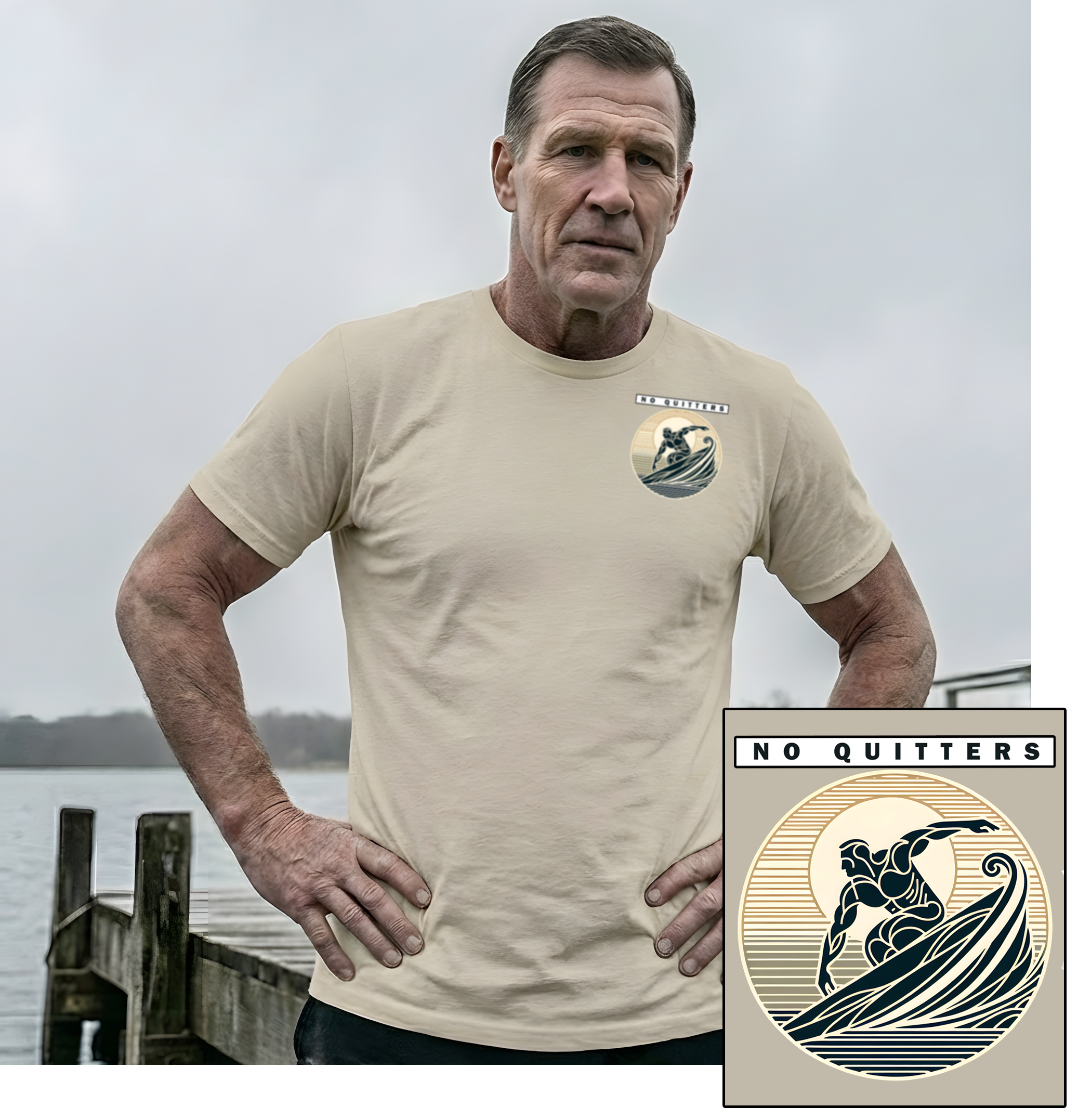 Surfing - Old Salt Charge || Standard Cut | Badge Print