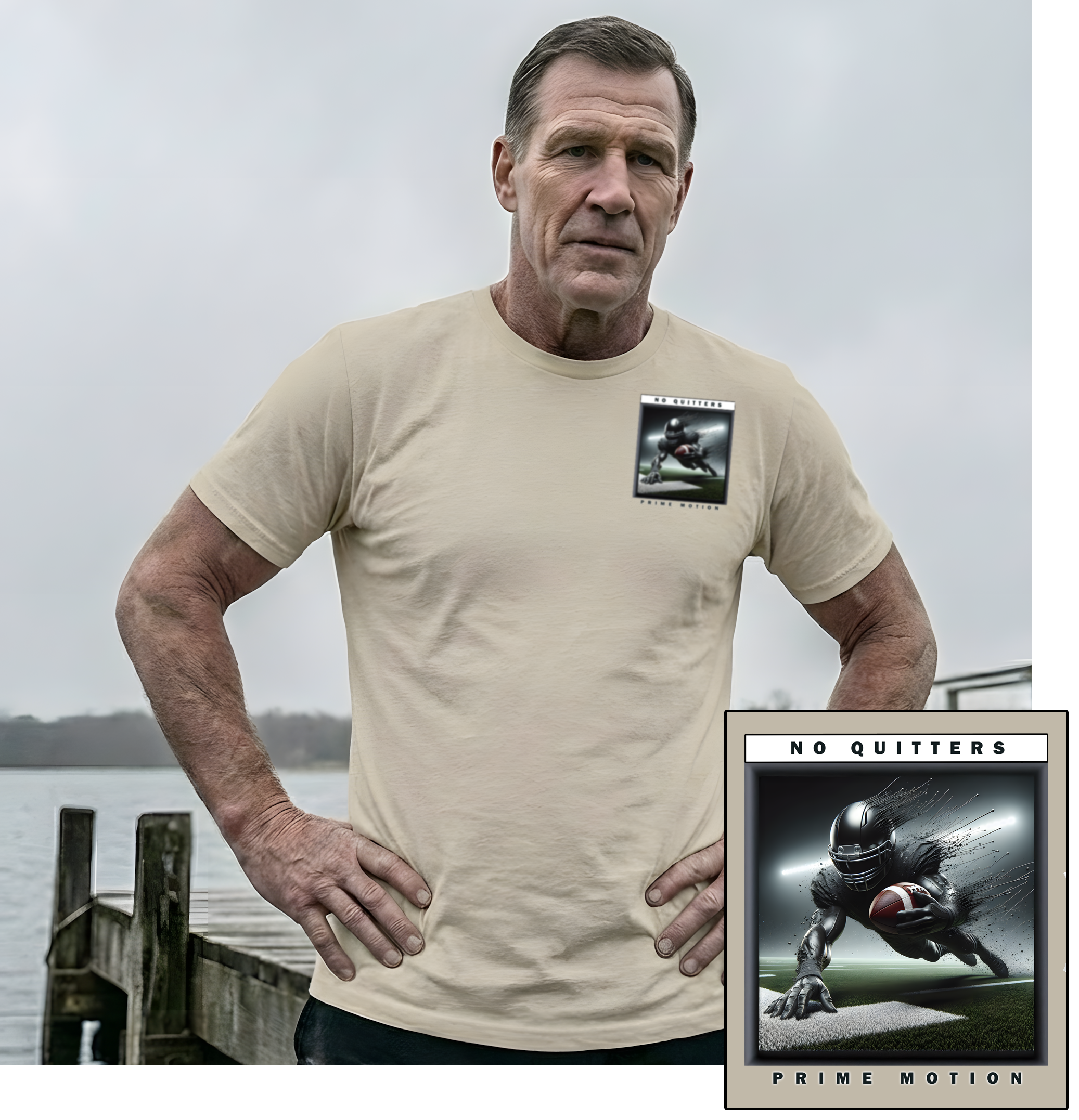 Football - Goal Line Grind || Standard Cut | Badge Print