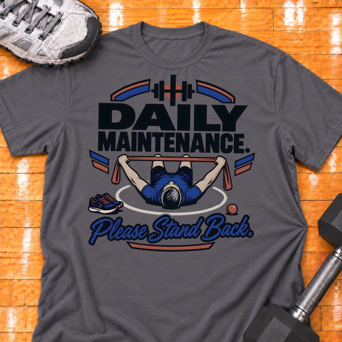 DAILY MAINTENANCE. PLEASE STAND BACK - Charcoal - HMTC approved v02 template mockup v05