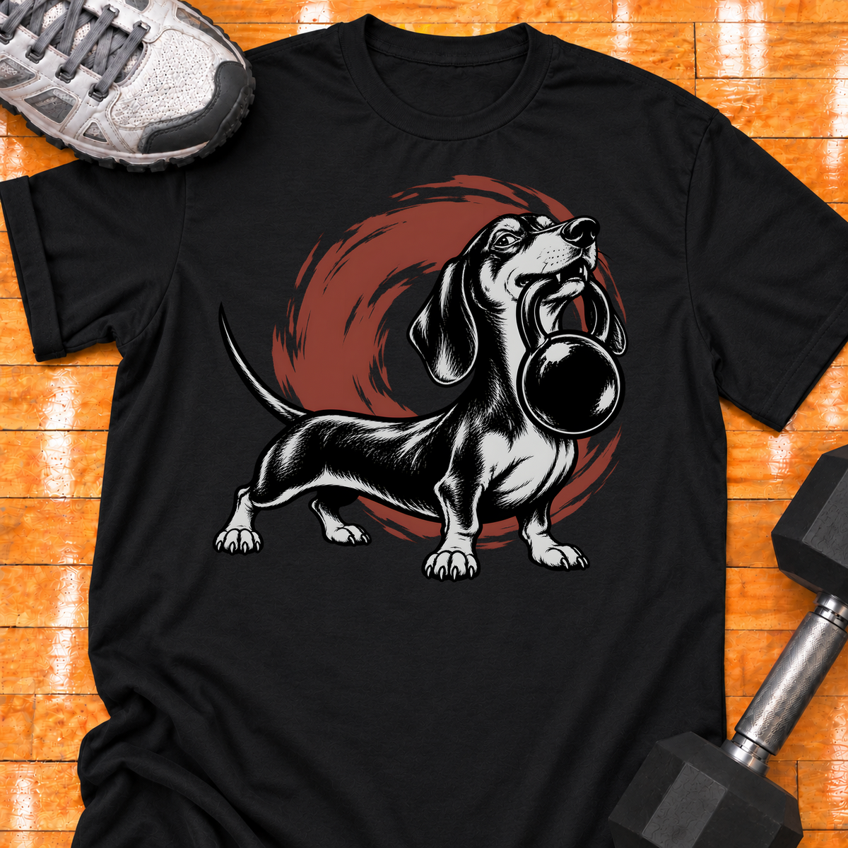 Dachshund kettlebell - Black - HMTC approved v02 template mockup v05