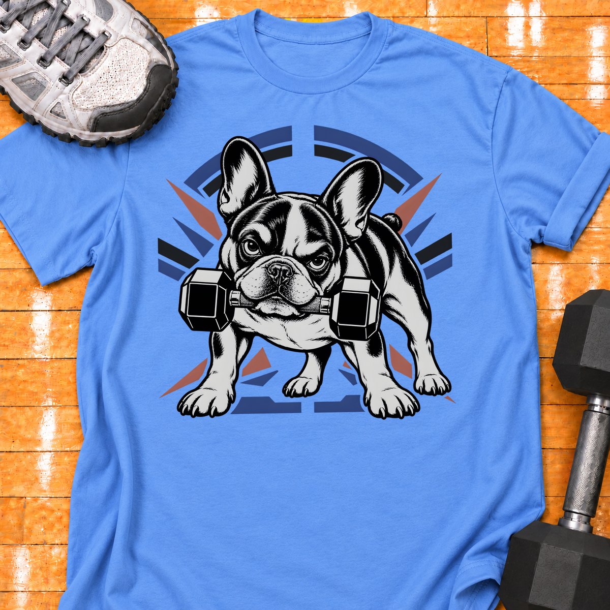 French Bulldog dumbbell - Carolina Blue - HMTC approved v02 template mockup v05