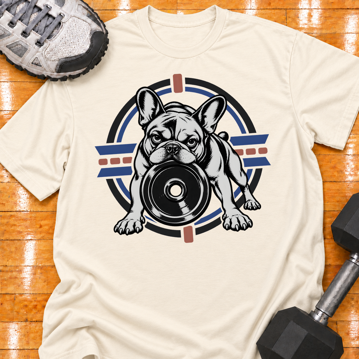 French Bulldog large weight plate - Natural - HMTC approved v02 template mockup v05