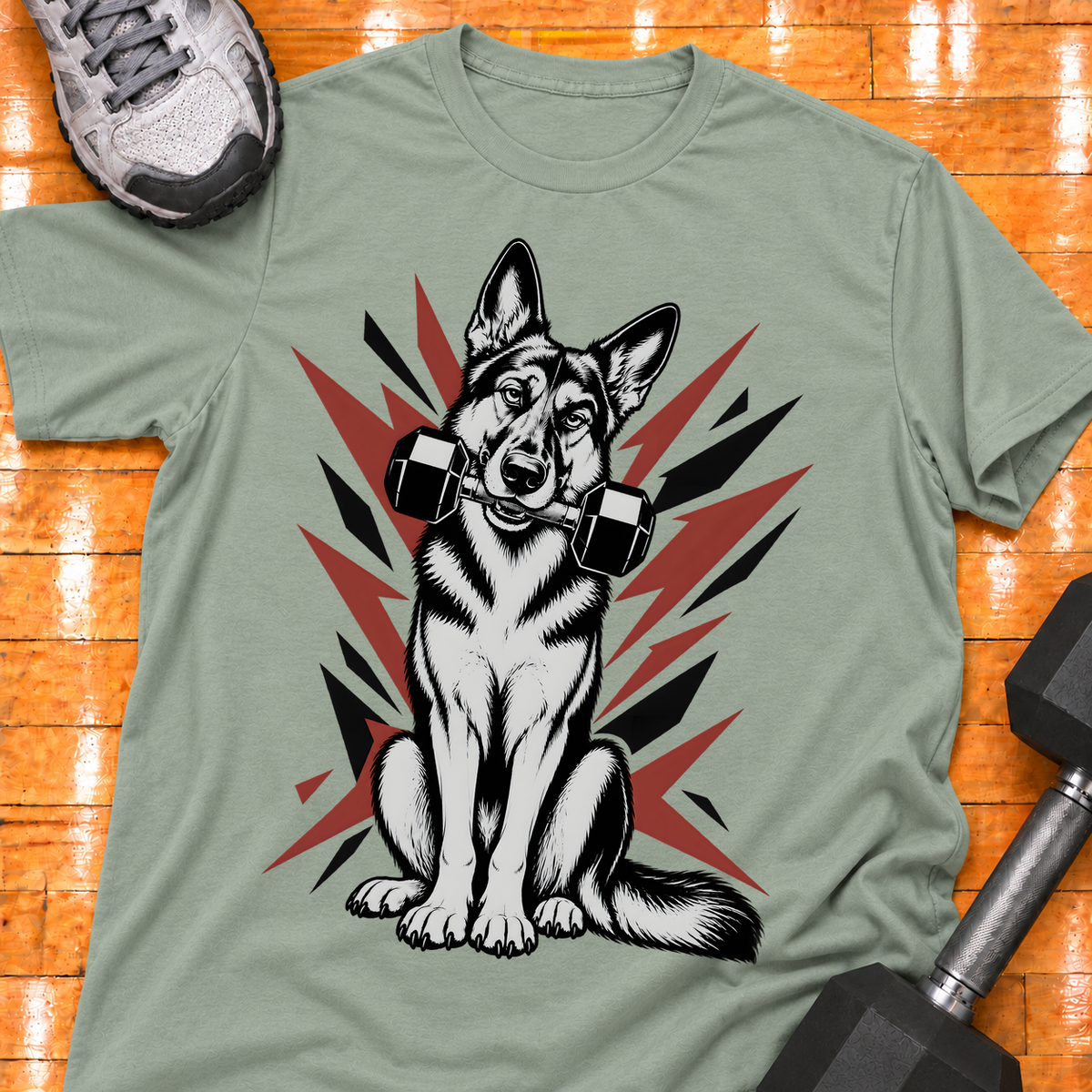 German Shepherd dumbbell - Sage - HMTC approved v02 template mockup v05