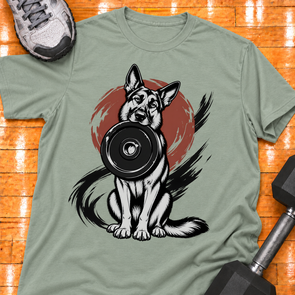 German Shepherd large weight plate - Sage - HMTC approved v02 template mockup v05