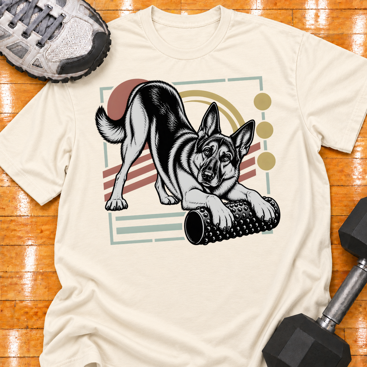 German Shepherd nubby foam roller - Natural - HMTC approved v02 template mockup v05