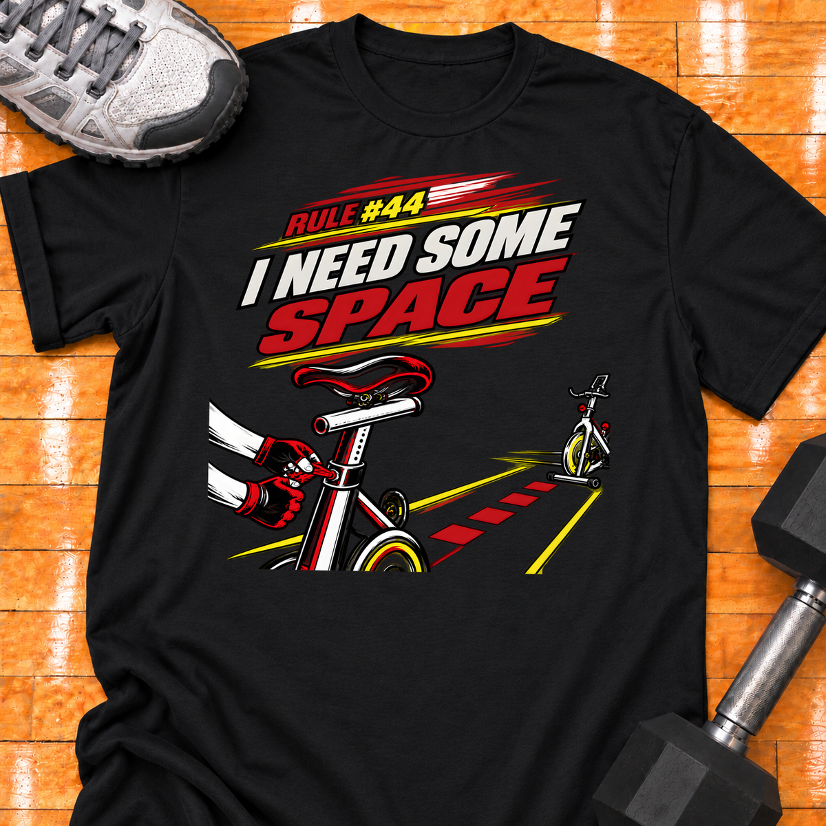 HIGH MILEAGE TRAINING CLUB RULE #44 I NEED SOME SPACE - Black - HMTC approved v02 template mockup v05