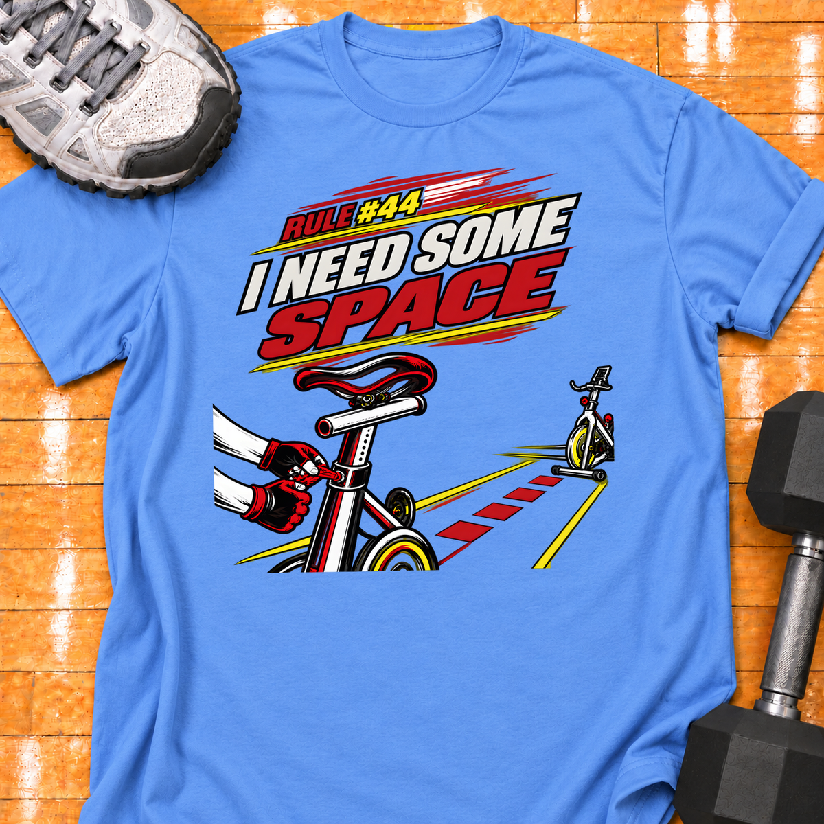 HIGH MILEAGE TRAINING CLUB RULE #44 I NEED SOME SPACE - Carolina Blue - HMTC approved v02 template mockup v05