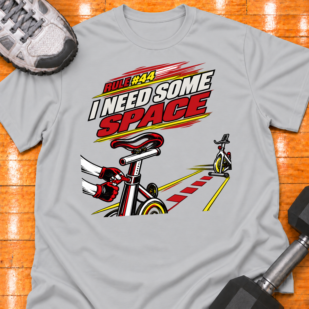 HIGH MILEAGE TRAINING CLUB RULE #44 I NEED SOME SPACE - Sport Grey - HMTC approved v02 template mockup v05