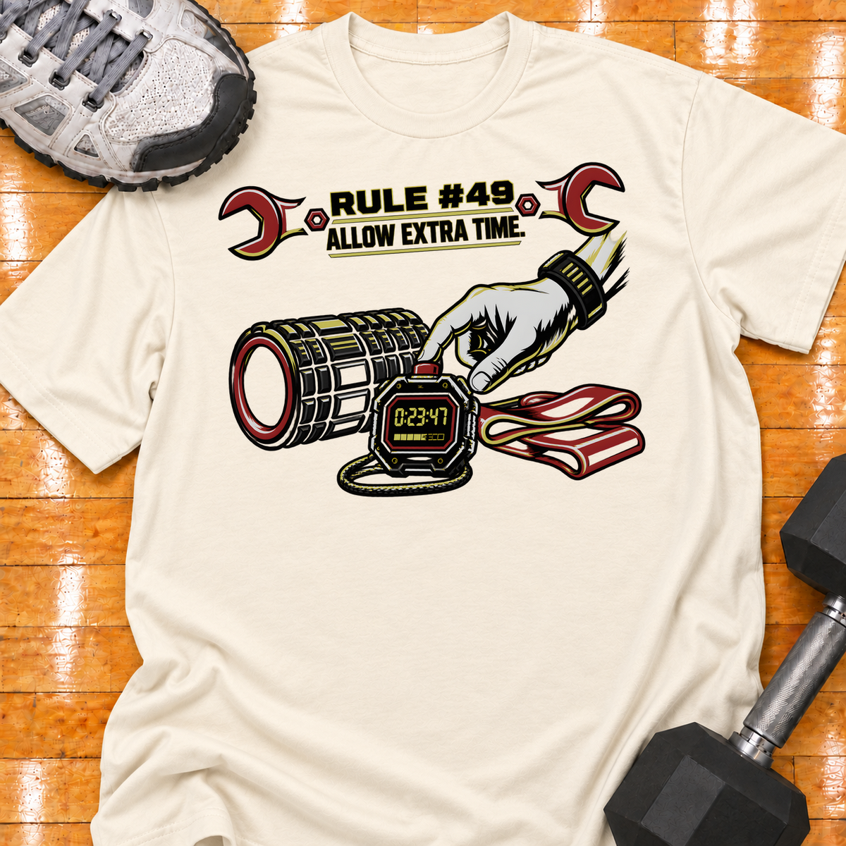 HIGH MILEAGE TRAINING CLUB RULE #49 ALLOW EXTRA TIME - Natural - HMTC approved v02 template mockup v05