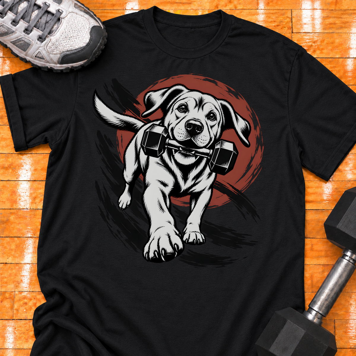 Labrador Retriever dumbbell - Black - HMTC approved v02 template mockup v05