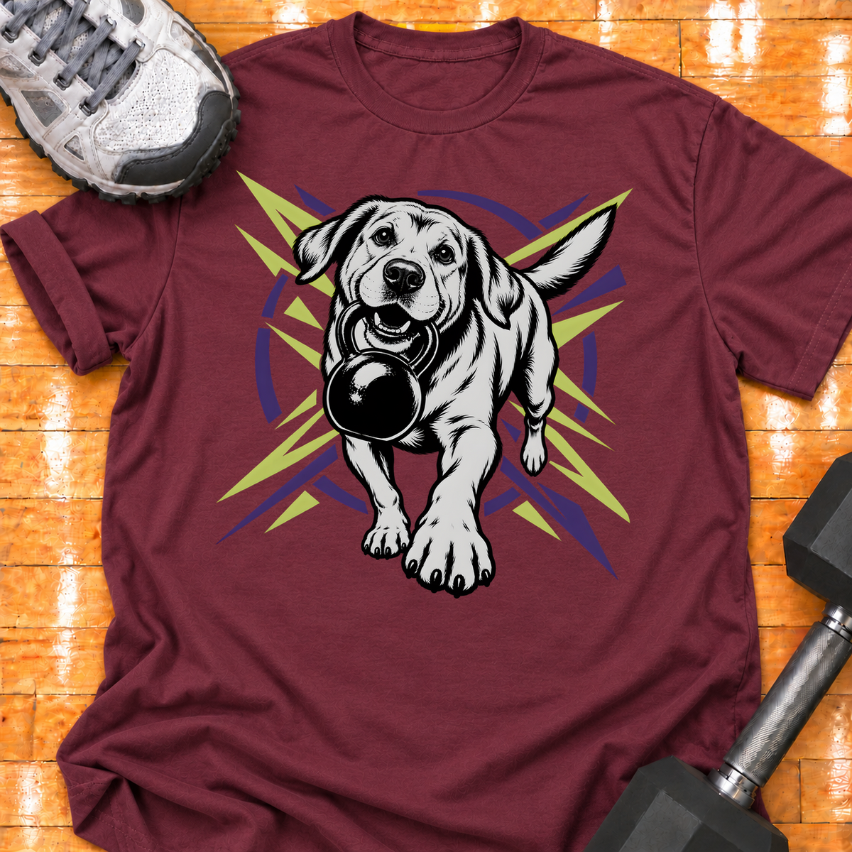 Labrador Retriever kettlebell - Maroon - HMTC approved v02 template mockup v05