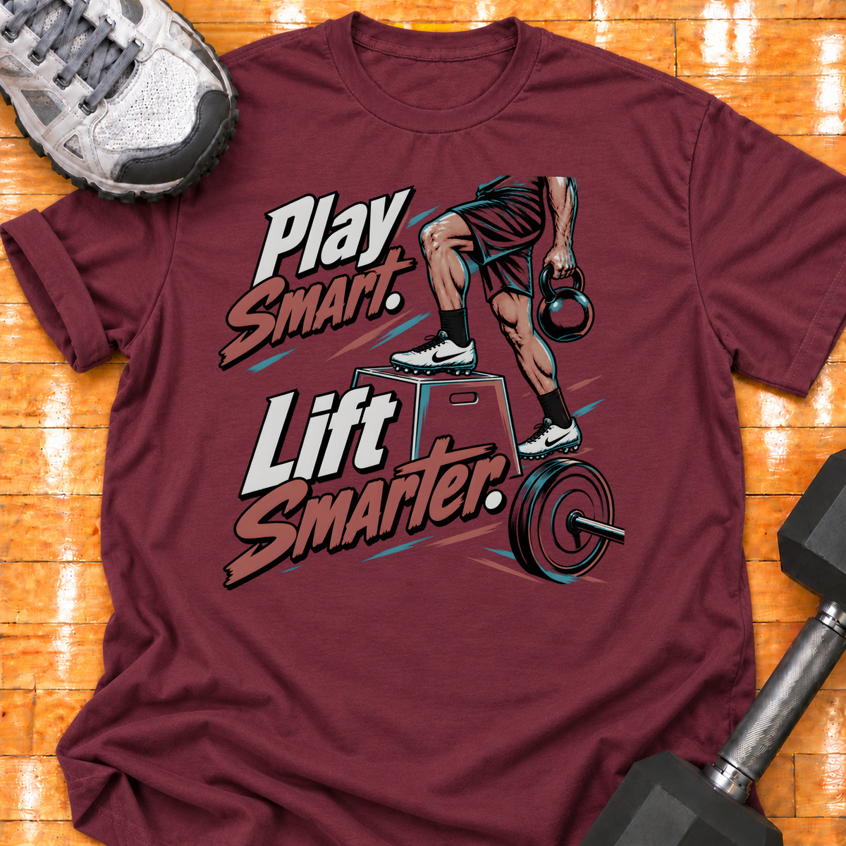 Play Smart. Lift Smarter - Maroon - HMTC approved v02 template mockup v05