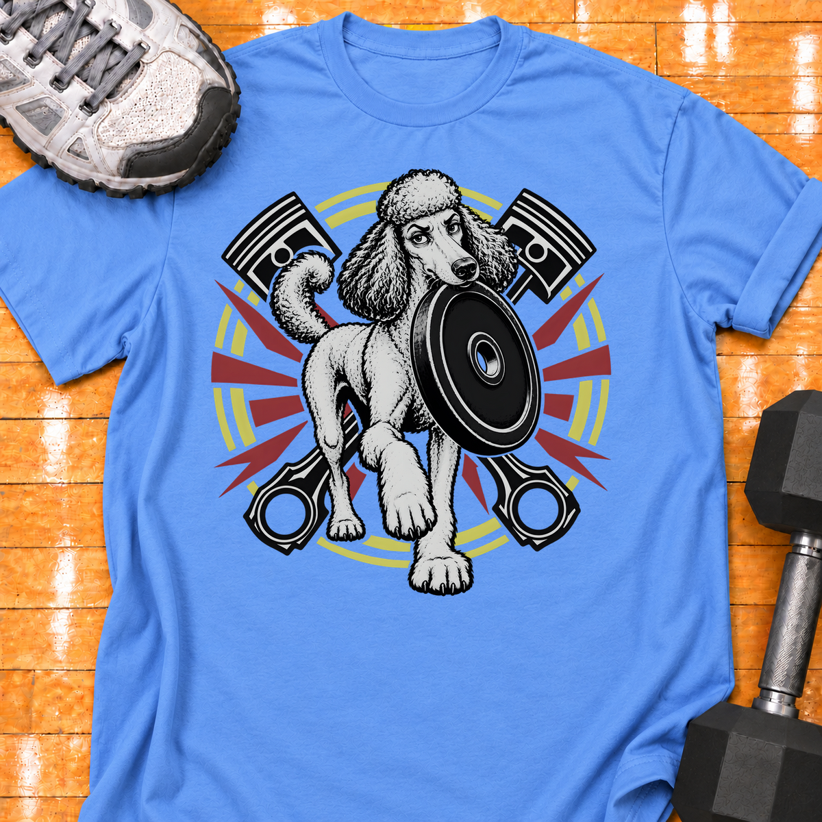 Poodle large weight plate - Carolina Blue - HMTC approved v02 template mockup v05