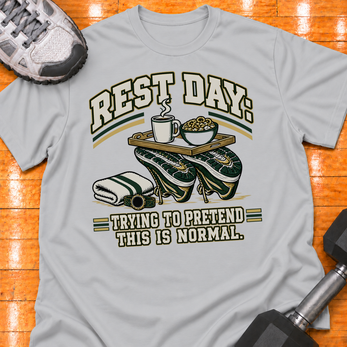 REST DAY - TRYING TO PRETEND THIS IS NORMAL - Sport Grey - HMTC approved v02 template mockup v05